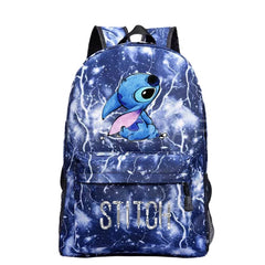 Stitch Backpack Kids School Bags Galaxy Space Women Men Casual Starry Night