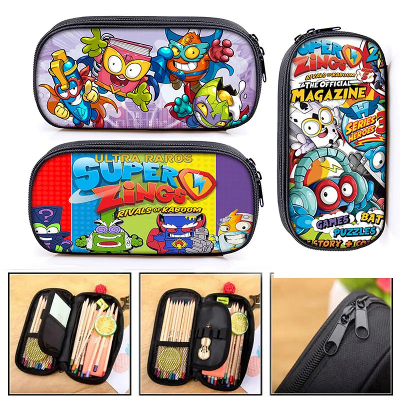 Cartoon Zings Cosmetic Case Pencil Bag Kid Stationary School Supplies Gift