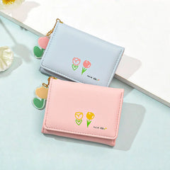 Cartoon Tassel Student Female Purse Clutch Women Three-fold Short Thin Wallet