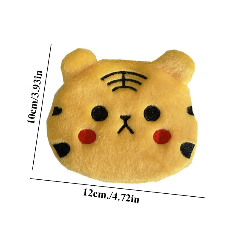 Tiger Coin Purse Plush Coin Purses Keychain Zip