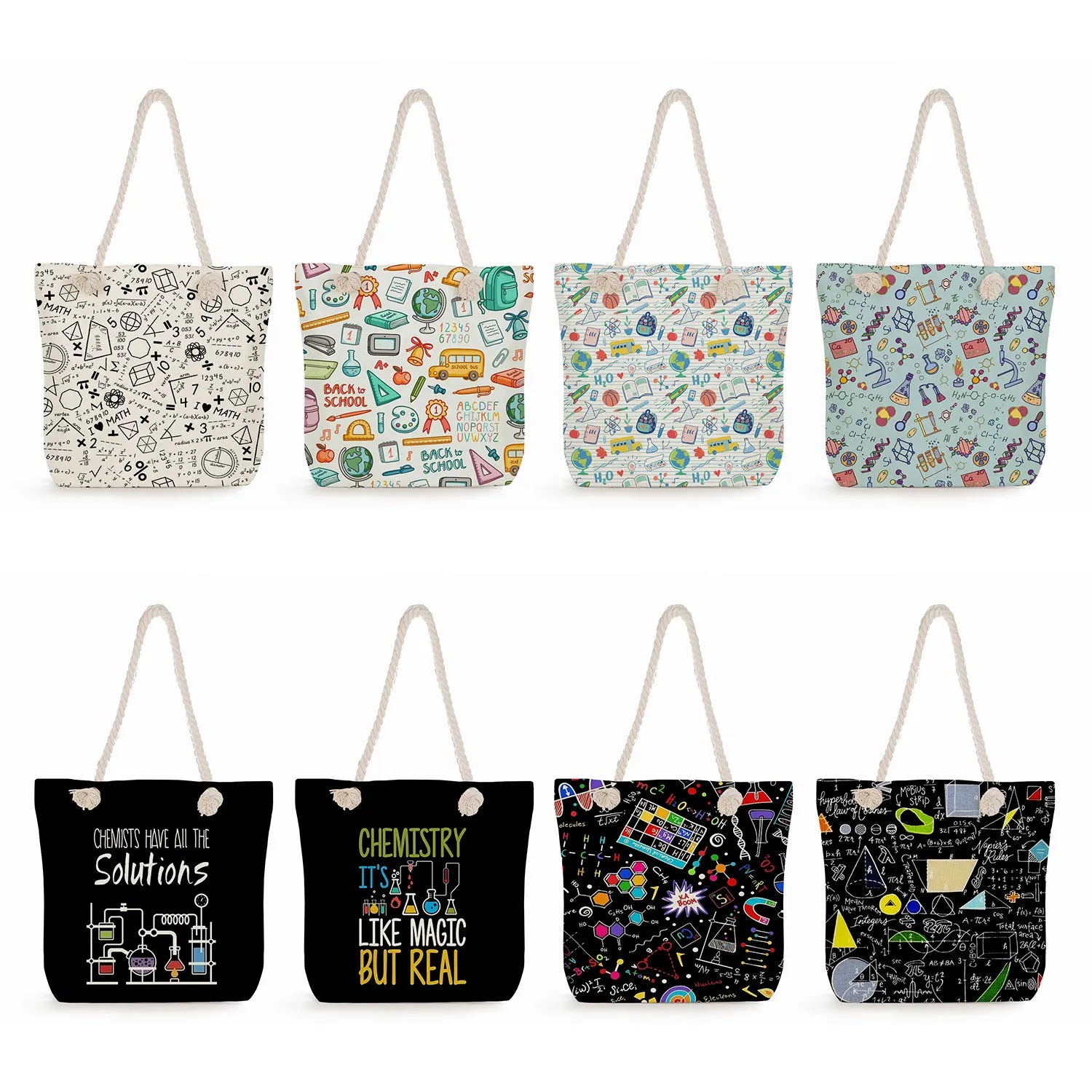 Cartoon Tote Bag High Capacity Shoulder Bag School Teacher Gift