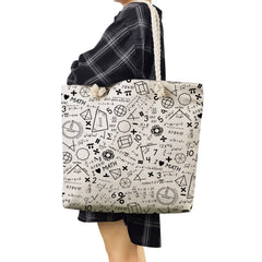 Cartoon Tote Bag High Capacity Shoulder Bag School Teacher Gift