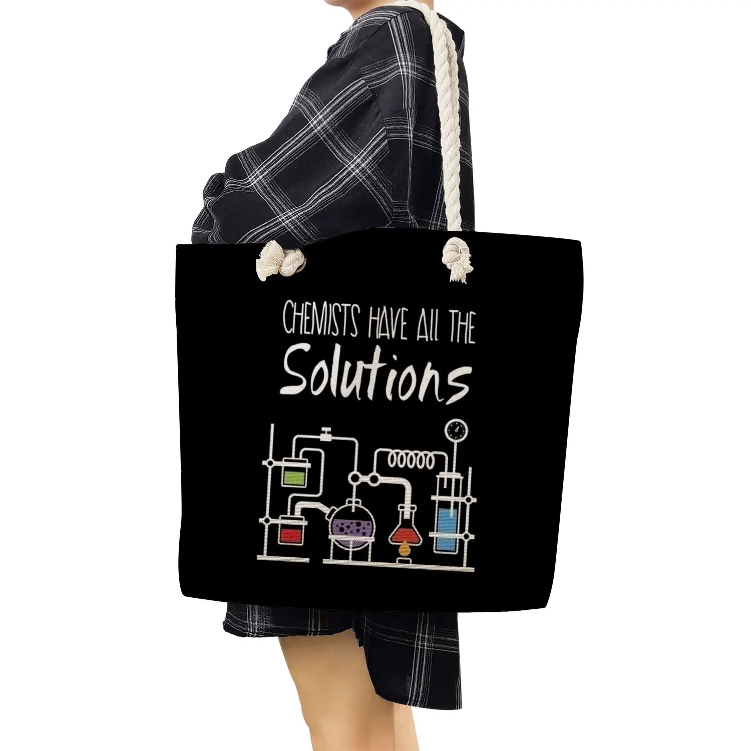 Cartoon Tote Bag High Capacity Shoulder Bag School Teacher Gift