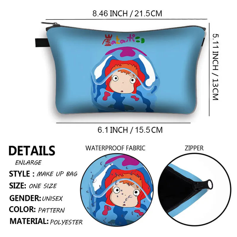 Totoro/Spirited Away Cosmetic Bag Makeup Case Women Casual Pouch