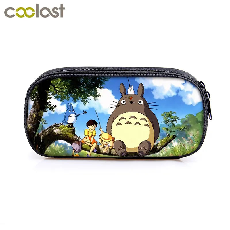 Totoro/Spirited Away Cartoon Cosmetic Case Pencil Bag for Boys Girls