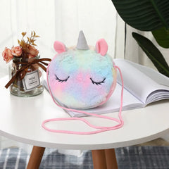 Cute Unicorn Shoulder Bag for Women Corduroy Square Belt Crossbody Purse