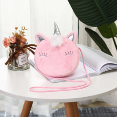 Cute Unicorn Shoulder Bag Women Corduroy Square Crossbody Purse