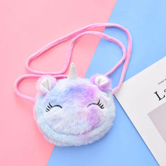 Corduroy Cartoon Unicorn Shoulder Bag for Women Girls