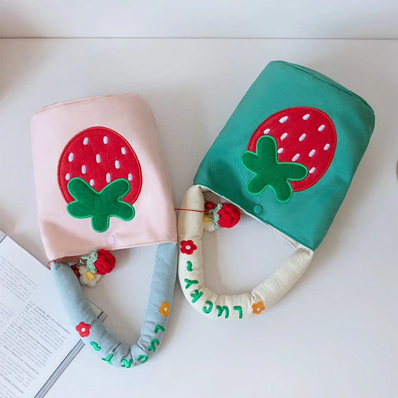 Cartoon Women Bucket Bag Student Girls Lunch Tote Purse Handbags