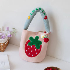 Cartoon Women Bucket Bag Student Girls Lunch Tote Purse Handbags
