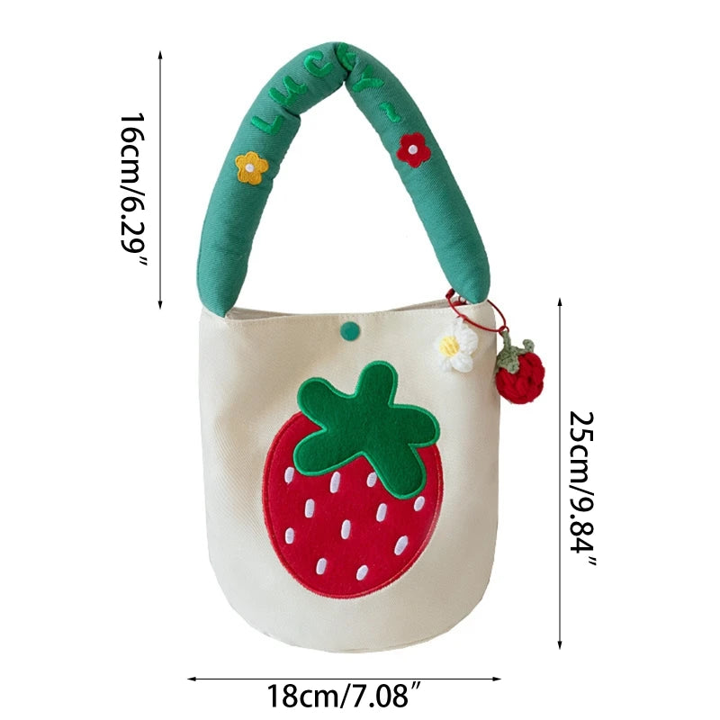 Cartoon Women Shopping Bag Summer Bucket Bag Student Lunch Bags