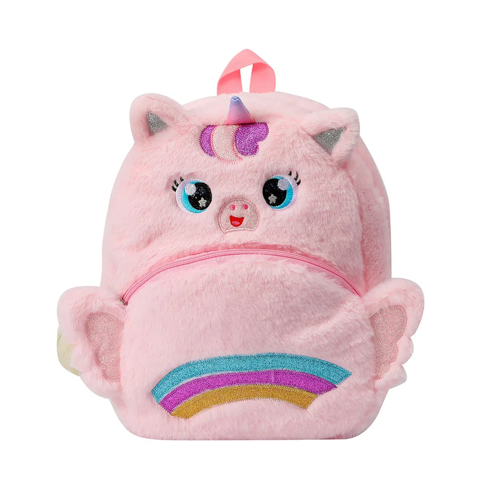 Angel Wings Plush Backpack Cartoon Big Eyes Children Backpack Girls Schoolbag