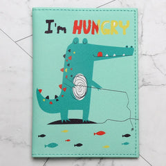 Cartoon Dinosaur Pattern Passport Holder Travel Storage Supplies