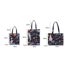 Cartton Print PVC Reusable Women's Shopping Bag Eco Friendly Flower