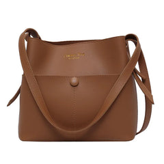 Casual Buckets Bag Women Shoulder Bags Soft Pu Leather Crossbody Bag