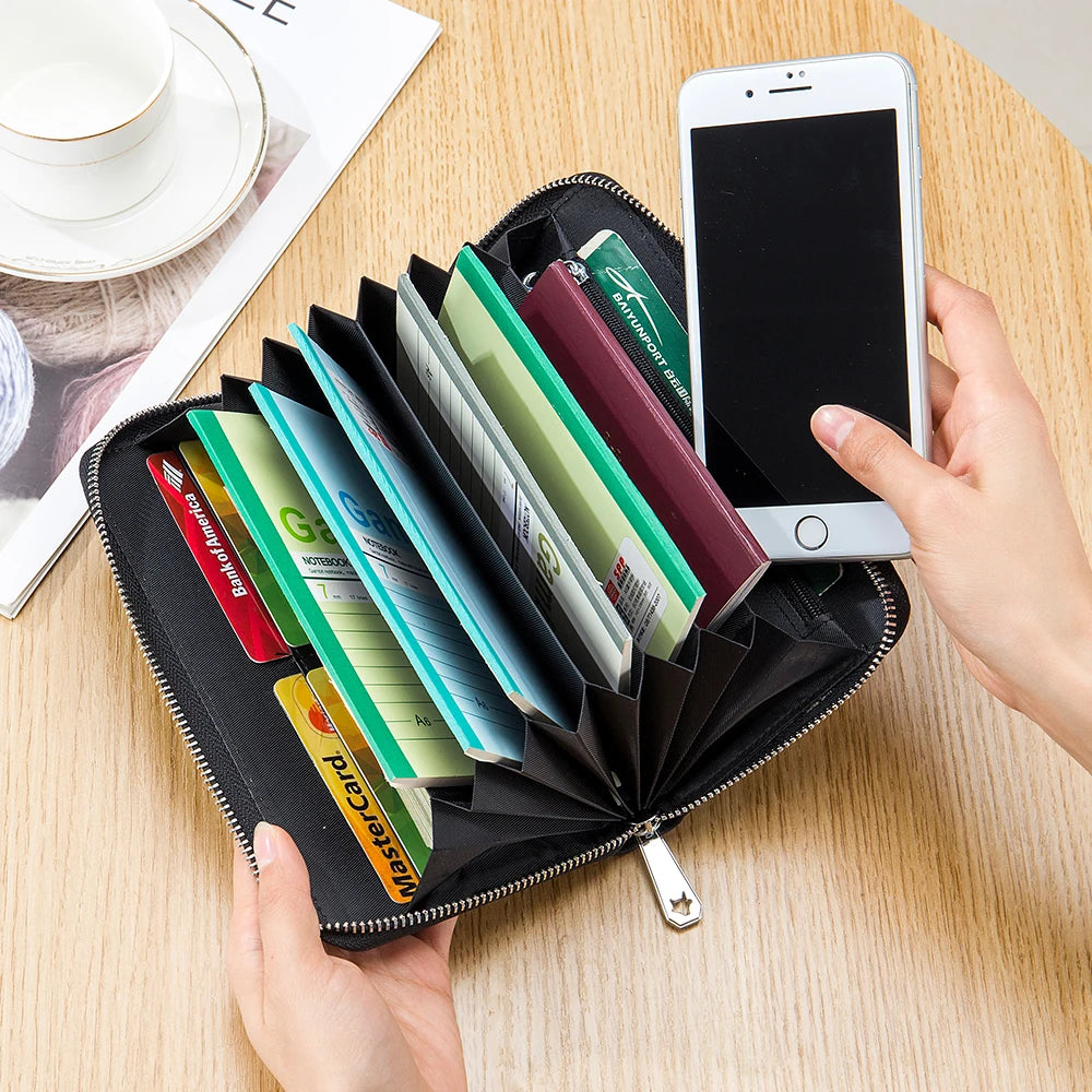 Cash Budget Passport Wallet Clutch Bag for iPhone 13 Pro Zipper Long