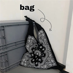 Cashew Flower Harajuku Canvas Bag Shoulder Bag Casual Bag Men And Women