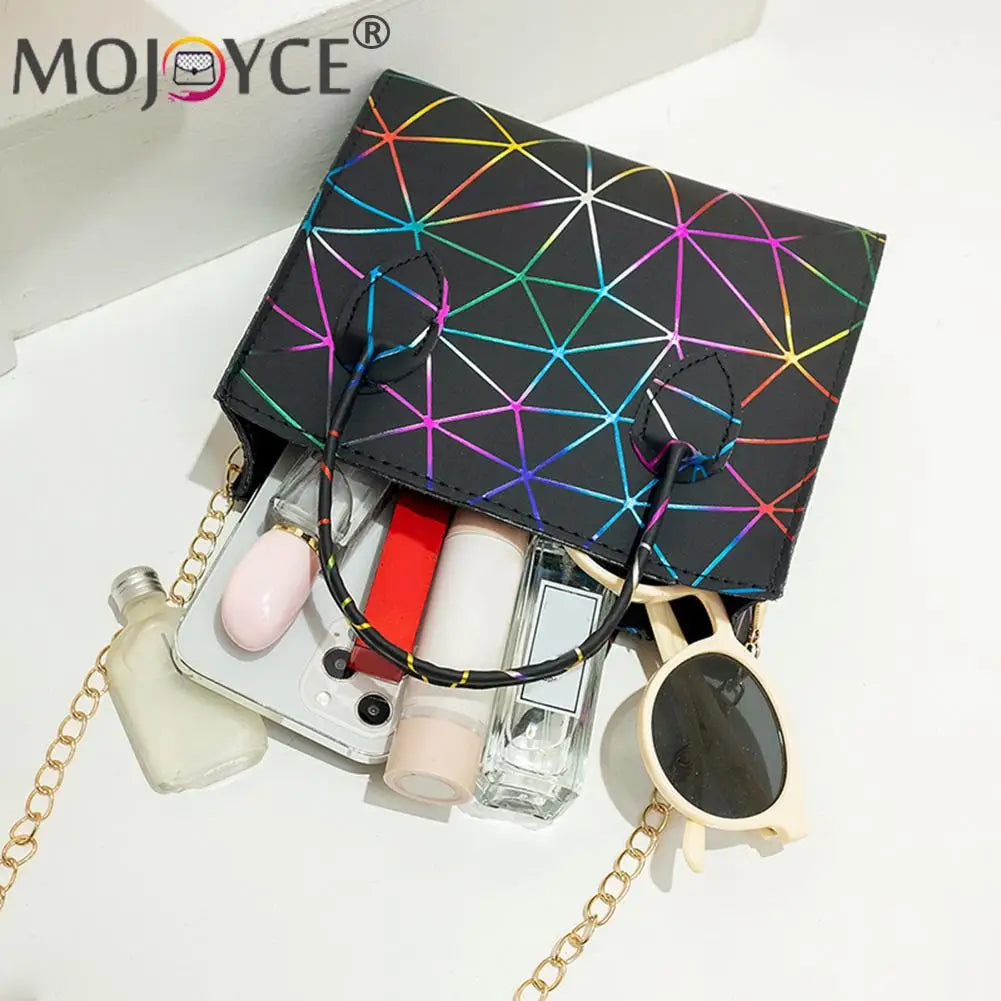 Print Mini Handbag Women PU Leather Crossbody Tote Bag