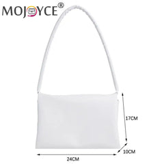 Solid Street Travel Zipper Small Handbag Soft PU Leather Underarm Bag