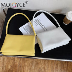 Solid Street Travel Zipper Small Handbag Soft PU Leather Underarm Bag