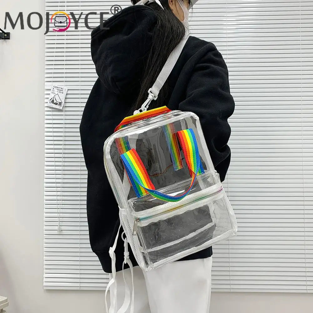 Transparent PVC Women's Backpack All-match Outdoor Waterproof Portable Travel