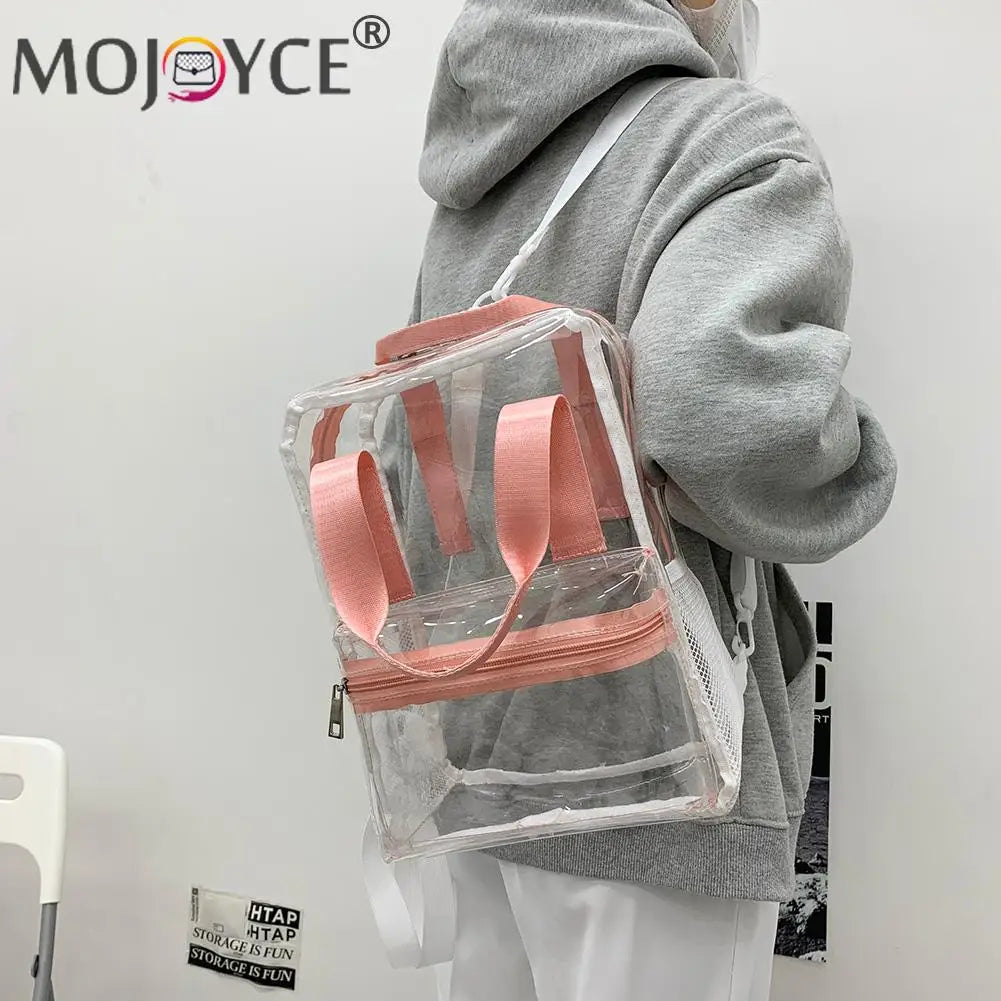 Transparent PVC Women's Backpack All-match Outdoor Waterproof Portable Travel