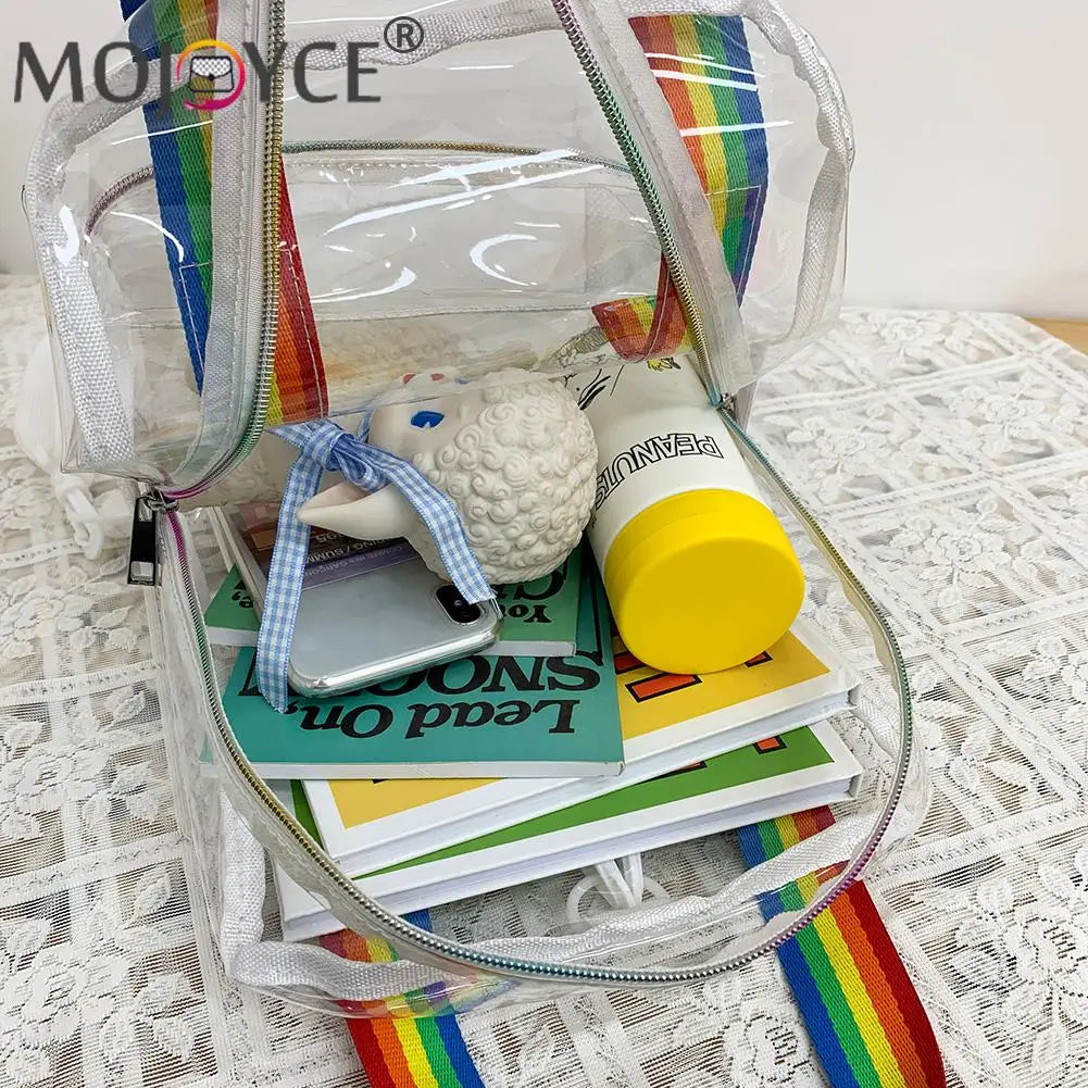 Transparent PVC Women's Backpack All-match Outdoor Waterproof Portable Travel