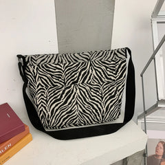 Casual Animal Pattern Handbag Chain Tote Canvas Shoulder Bag