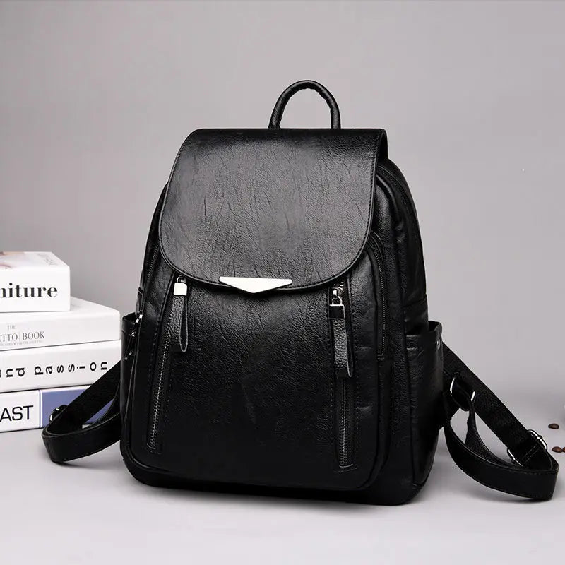 Casual Leather Women's Backpack School Bag for Girls