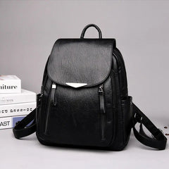 Casual Leather Women's Backpack School Bag for Girls