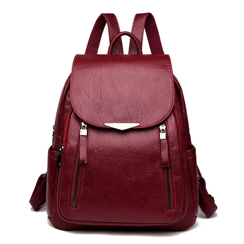 Casual Leather Women's Backpack School Bag for Girls