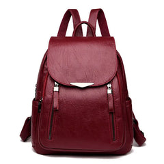 Casual Leather Women's Backpack School Bag for Girls