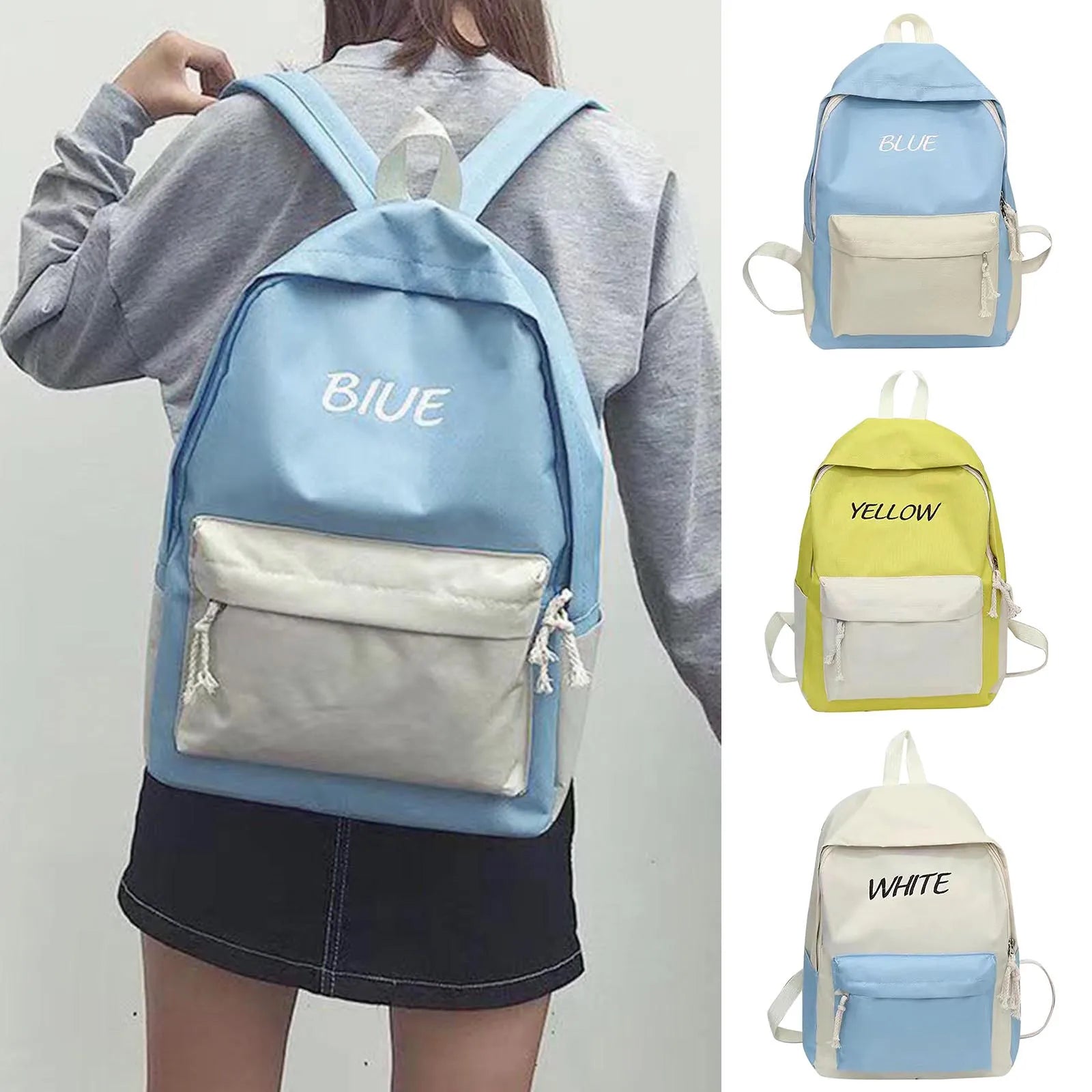 Casual Backpacks Women Patchwork Women Shoulder Bag Nylon Teenage Girl School