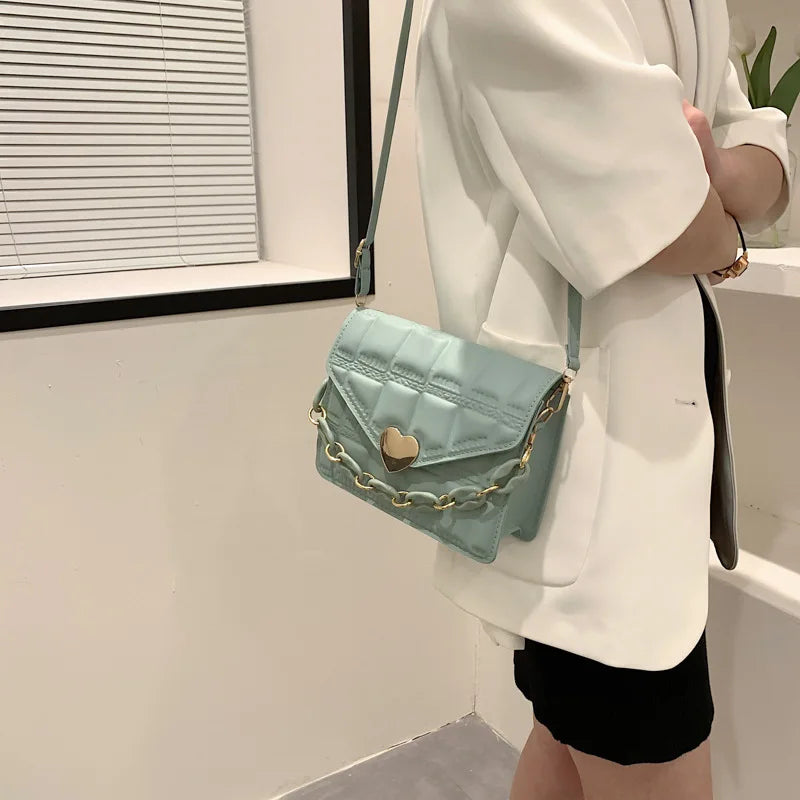 Women's Chain Shoulder Messenger Bag Portable Small Square Bag