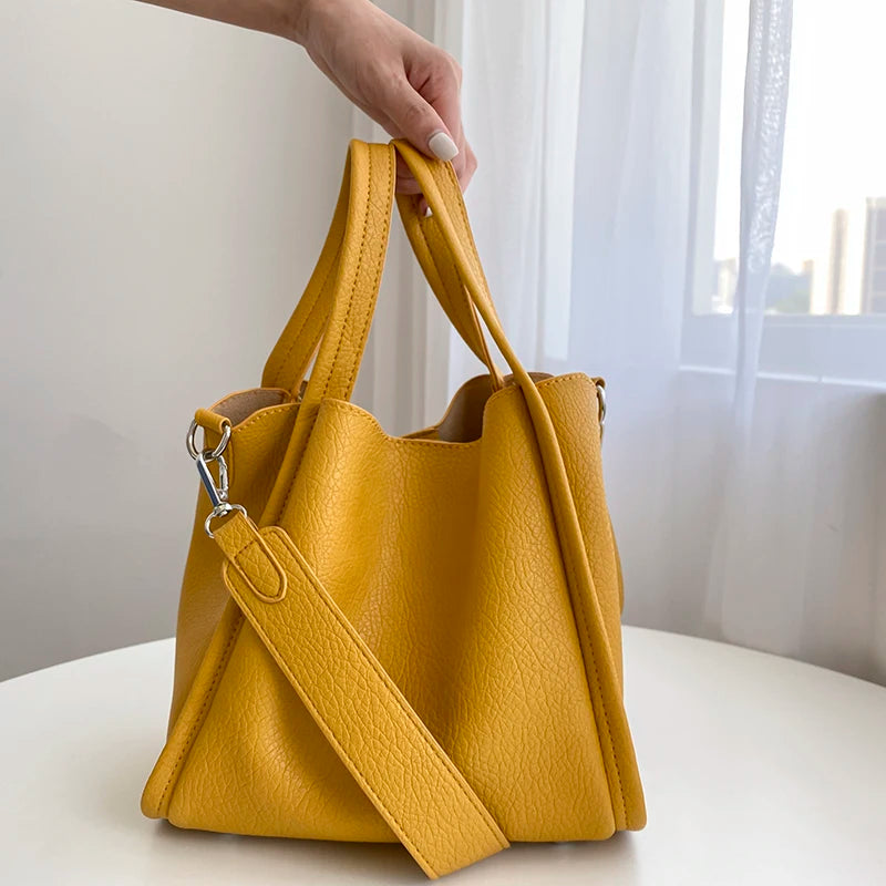 Casual Basket Handbags Women Large Capacity Matte Crossbody Bags