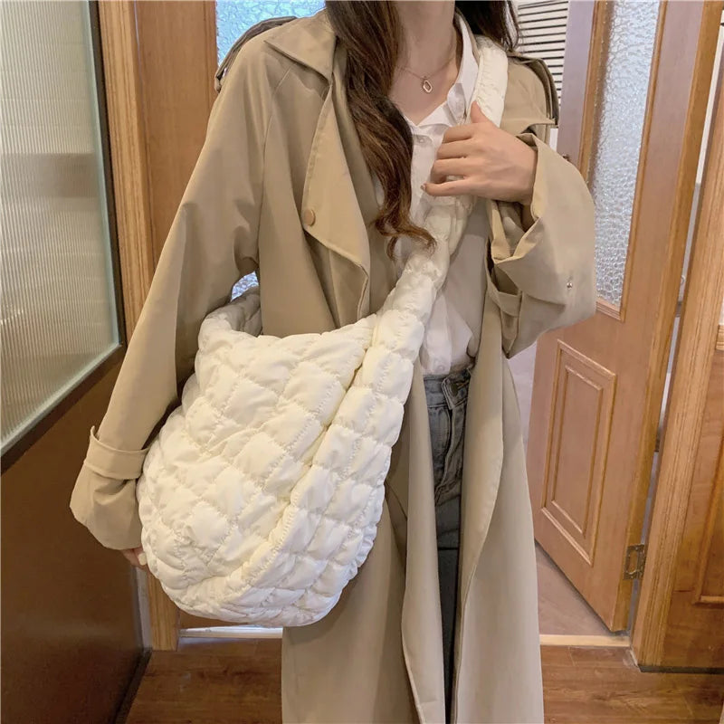 Casual Big Capacity Shoulder Bags Women Handbag Space Cotton Nylon Crossbody Bag