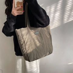 Winter Canvas Women's Big Tote Bag High-capacity Shoulder Side Bags