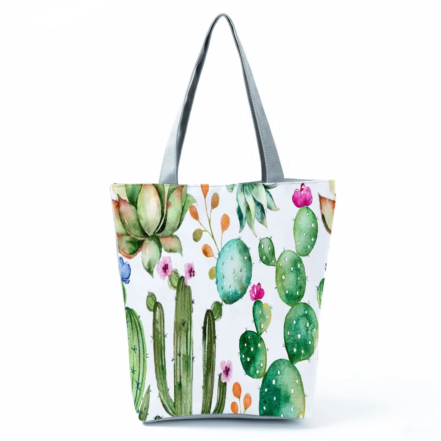 Botanical Flower Print Tote Bag Large Capacity Women Shoulder Bag