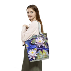 Botanical Flower Print Tote Bag Large Capacity Women Shoulder Bag