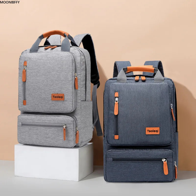 Casual Business Men Computer Backpack Light 15.6-inch Laptop Bag Gray