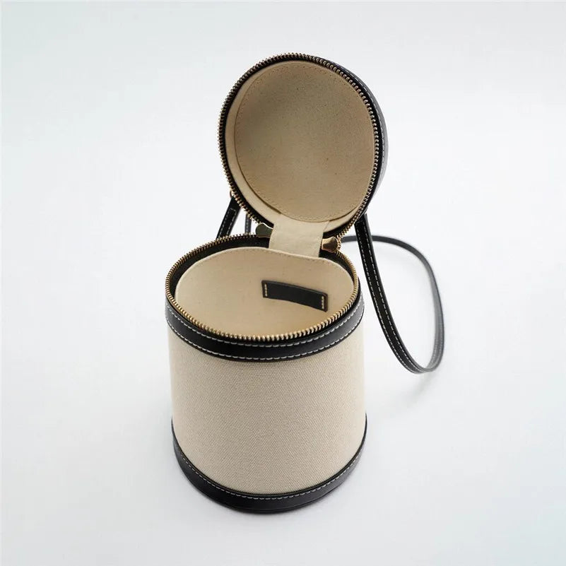 Canvas Bucket Bag Women's Crossbody Shoulder Handbag