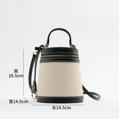 Canvas Bucket Bag Women's Crossbody Shoulder Handbag