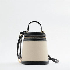 Canvas Bucket Bag Women's Crossbody Shoulder Handbag