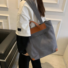 Canvas Bucket Bag Large Capacity Shoulder Tote