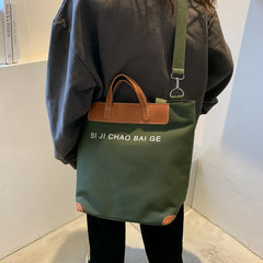 Canvas Bucket Bag Large Capacity Shoulder Tote