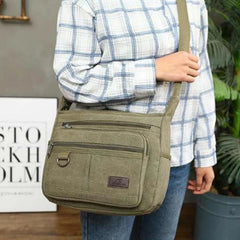 Canvas Crossbody Bags For Women Multi-layer Messenger Shoulder Bag