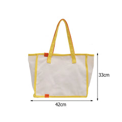 Canvas Female Shoulder Bags Contrast Women Large Capacity Tote Shopping