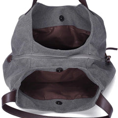 Casual Canvas Handbag Women Large Capacity Shoulder Bag Vintage Lady Shopping Ba