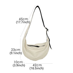 Canvas Hobos Crossbody Bags for Women Large Capacity Tote Lady Messenger Bag