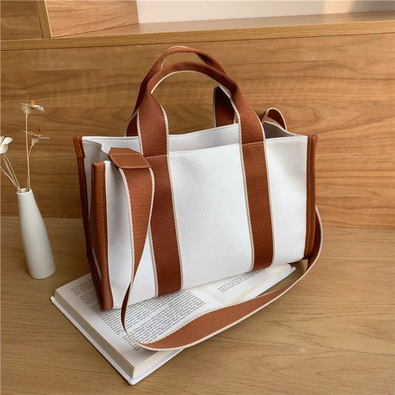 Canvas Women Handbag Large Capacity Crossbody Tote Shopper Purse